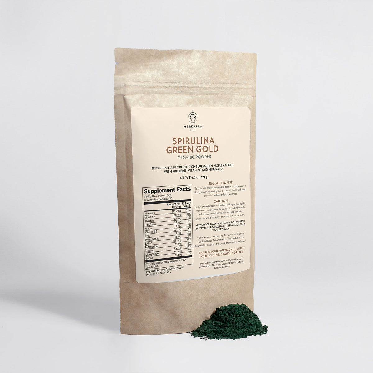 Organic Green Gold Spirulina Powder